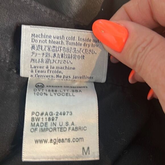 AG Adriano Coated Black Tapered Jogger Pants M - Picture 14 of 15